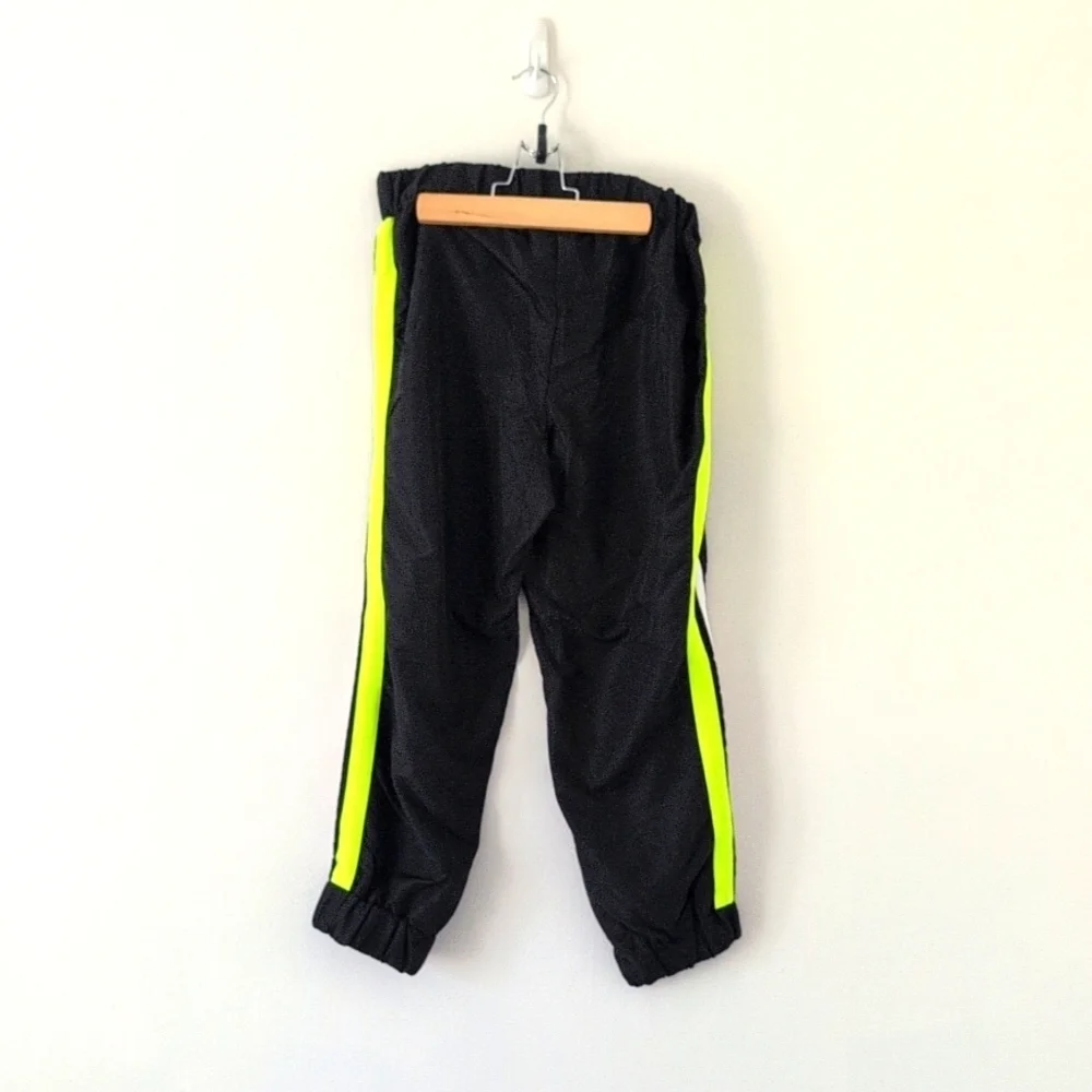 NWOT Balera Black Neon Yellow Nylon Windbreaker QuickDry Jogger Pants Sz Medium